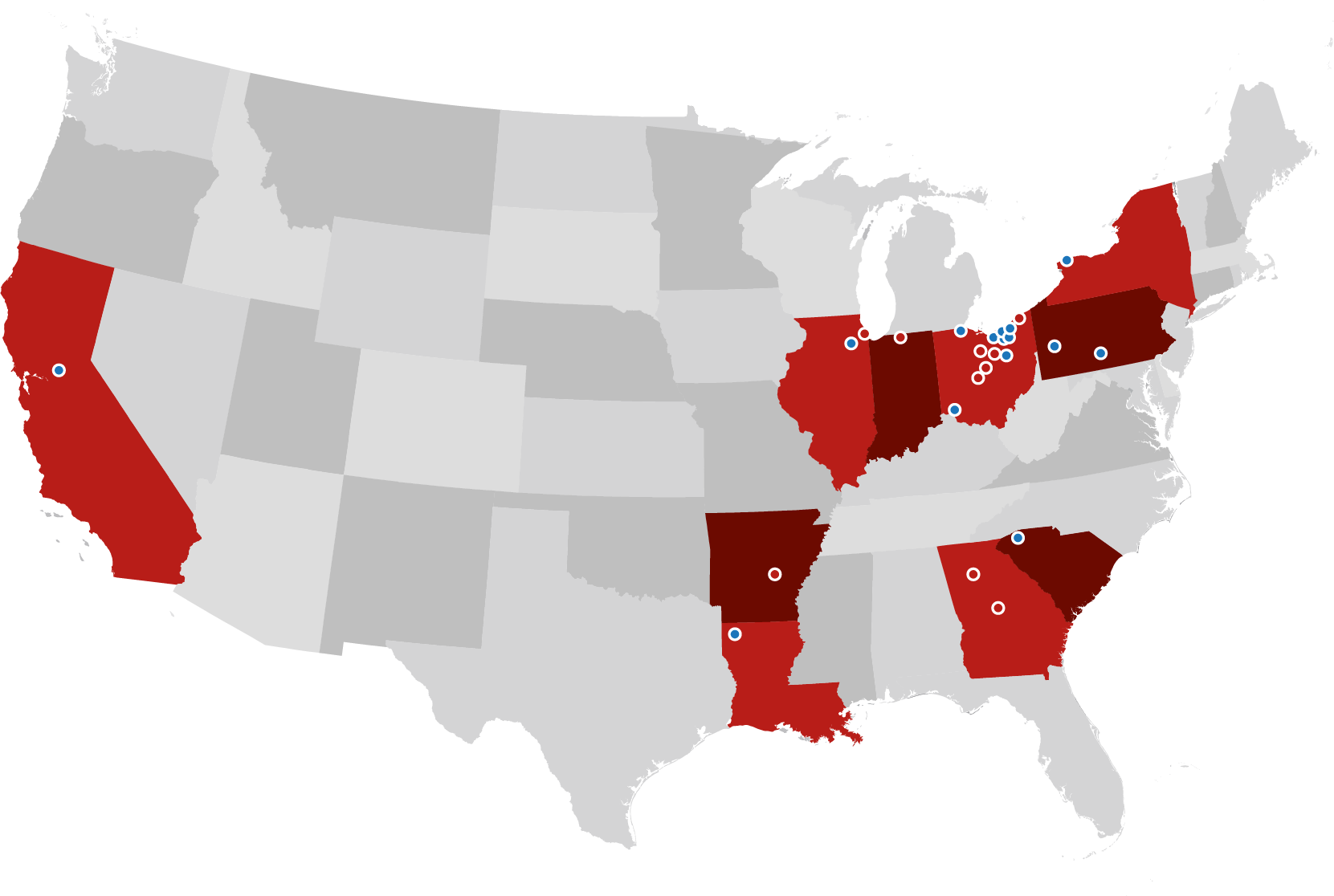 locations for MWD logistics warehouses